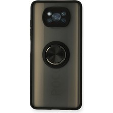 Toyigoo Mey Ithalat®   Pocophone X3 Kılıf Montreal Yüzüklü Silikon Kapak - Siyah TYGRSYT9573