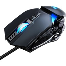 T-Wolf G530 Robocop Rgb Gaming Mouse 6400 Dpı Kablolu Oyuncu Mouse 1000Hz Siyah