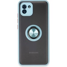 Uravas Store Newface Samsung Galaxy A03 Kılıf Montreal Yüzüklü Silikon Kapak - Buz Mavi