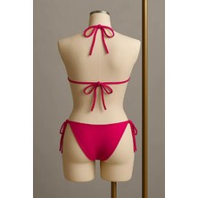 Modadua Kadın Fuşya Yandan Bağlamalı Bikini Mayo Takımı