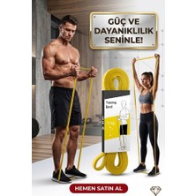 Eser Ticarett 5 kg Pilates Direnç Bandı Sarı - Egzersiz ve Spor Lastiği Fitnes Bandı