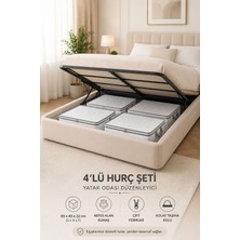 Çınar Ev Tekstil 4’lü Büyük Boy Hurç Seti Baza Altı Yatak Altı Düzenleyici Organizer