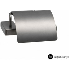 System Banyo Aksesuarları  Flat Kapaklı Tuvalet Kağıtlığı Füme SATEN(BA1019 010 Bbn)
