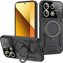Toyigoo Mey Ithalat®   Redmi Note 13 4g Kılıf Joy Lens Standlı Kapak - Siyah TYGRSYT9573