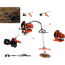 Mitsuyama Japon Sırt Tırpan + Toprak Çapalama + Kancalı Zeytin & Badem Silkeleme Hasat Aparatı 63CC 5,7 Hp