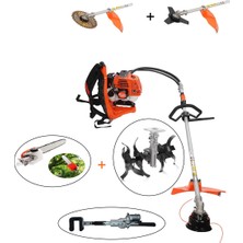 Mitsuyama Japon Sırt Tırpan + Toprak Çapalama + Dal Budama + Kancalı Zeytin Silkelem Aparatı Set 63CC 5,7 Hp
