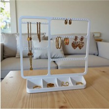 Grid Modern Takı Standı ve Aksesuar Organizeri - Bölmeli Yüzük, Küpe ve Kolye Düzenleyici Stand