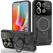 Toyigoo Mey Ithalat®   Redmi Note 13 Pro 5g Kılıf Joy Lens Standlı Kapak - Siyah TYGRSYT9573