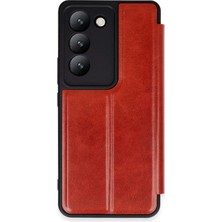 Durukar®  Vivo V30 Lite 4g Kılıf Flip Cover - Kırmızı
