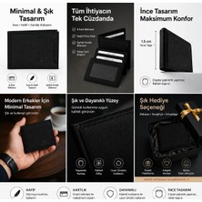 Big Store Erkek Cüzdan Ince Tasarım Kartlıklı Siyah Cüzdan