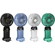 Yema Globaldijital Göstergeli Mini Vantilatör, Şarjlı Masaüstü Vantilatör, Taşınabilir 12000 Rpm El Fanı, Ergonomik Tasarım, Kademeli ve