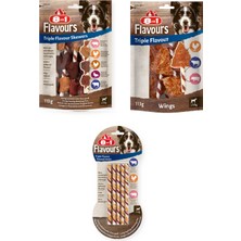 8in1 Flavours 3 Çeşit Karma Triple Flavour Köpek Ödülü 3 Lü Paket