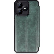 Durukar®  Realme Note 50 4g Kılıf Flip Cover - Koyu Yeşil
