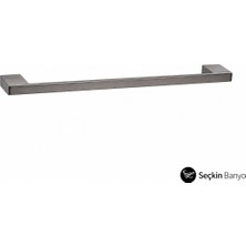 System Banyo Aksesuarları  Flat Uzun Havluluk Saten Füme 43 cm (BA1019 004 Bbn)