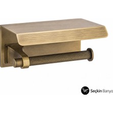 System Banyo Aksesuarları System Sparklıne Etejerli Tuvalet Kağıtlığı Saten Antik (BA1014 011 Abm)