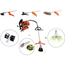 Mitsuyama Japon Sırt Tırpan + Toprak Çapalama + Dal Budama + Tırnaklı Zeytin Silkeleme Aparatı Set 63CC 5,7 Hp