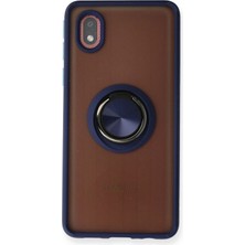 Toyigoo Mey Ithalat®  Samsung Galaxy A01 Core Kılıf Montreal Yüzüklü Silikon Kapak - Lacivert Tygrsyt