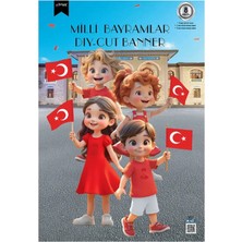 Hediye Sandalı Bayrak Tutan Çocuklar - Milli Bayramlar Banner