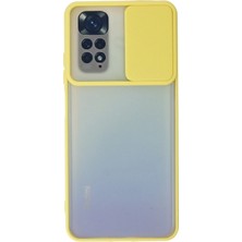 Toyigoo Mey Ithalat®   Redmi Note 11 Kılıf Palm Buzlu Kamera Sürgülü Silikon - Sarı TYGRSYT9573