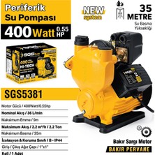 İbtaş SGS5381 - Periferik Su Pompası 400 Watt 0.55 Hp - 35 Metre - Bakır Sargı Motor