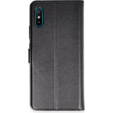 Durukar®   Redmi 9A Kılıf Trend S Plus Kapaklı Kılıf - Siyah