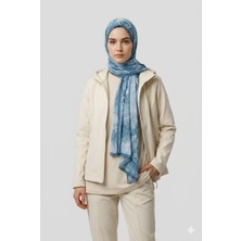Ang-Scarf 75 x 180 Mavi Renk Zen Desen Neo Crash Şal Ağırlık Yapmaz - Ütü İstemez - Dört Mevsim Kullanıma Uygun - Kayma Yapmaz