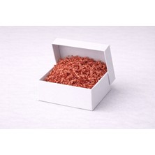 Orbak Kağıtçılık Beyaz Karton Takı Kutusu 9,5x9,5x2 cm – Kapaklı Model | 5 Adet + Gül Kurusu Kırpıklı
