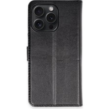 Durukar®  iPhone 15 Pro Max Kılıf Trend S Plus Kapaklı Kılıf - Siyah