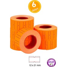 Tanex 6 Adet Çizgili Fiat Etiketi 12×21 mm | 1 Rulo 800 Adet | Yapışkanlı Etiket (6X800=4800)