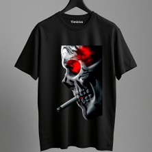 Timisiva Sigara Kurukafa Erkek Kadın Premium Tişört %100 Pamuk Oversize Basic Günlük Şık T-Shirt