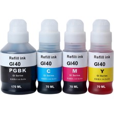 4 Renk Mürekkep Gı-40 (GI40) Canon Pıxma G6040 Yazıcı Uyumlu Muadil Mürekkep