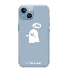 3gen Case iPhone 15 Uyumlu Tatlı Hayalet Desenli Şeffaf Silikon Kılıf
