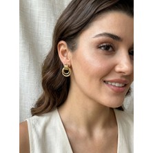 Vulcao Gold Renk Halka Bağlantı Küpe