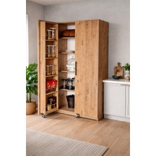 Modenza Mutfak %100 Mdf Erzak Dolabı - Kiler Dolabı - Atlantik Çam - Çok Amaçlı Dolap