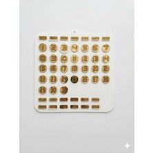 Premium Modüler Perpetual (Sonsuz) Ahşap Duvar Takvimi Beyaz Üzeri Gold Renk 45 CM.