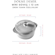 Voeux Kitchenware Gracieuse Döküm Mini Güveç Tencere 12 cm Gri