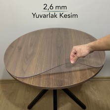 Overdal Yuvarlak 2,6 mm Şeffaf Kalın Pvc Masa Örtüsü Kaymaz Silinebilir Masa Koruyucu