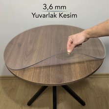 Overdal Yuvarlak 3,6 mm Şeffaf Kalın Pvc Masa Örtüsü Kaymaz Silinebilir Masa Koruyucu