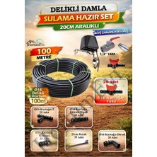 Hortum Evi Akıllı Damla Sulama Seti 100M – Wifi Zamanlayıcı Dahil, 16MM 20CM Delikli Hortum, Bahçe Tarla Sera, Marul Çilek Soğan