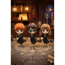 Wonderful Life Harry Potter Süpürgeli Figür Seti 3’lü Koleksiyon Harry Hermione Ron Dekor Biblo 10 cm