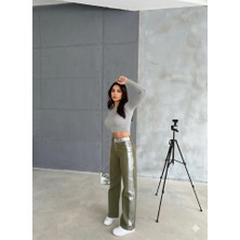 Gabardin Palazzo Pantolon - Haki