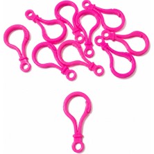 Major Hobi Plastik Çanta Askı Aparatı  Anahtarlık ve Aksesuar Klipsi - Pembe - 10 Adet