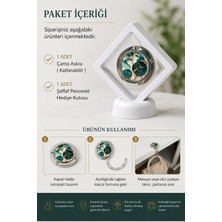 Deyhome Masa Için Katlanabilir Çanta Askısı + 7x7 cm Standlı 3D Takı Ziynet Saklama Kutusu Hediyeli
