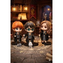 Wonderful Life Harry Potter Hermione Ron ve Hayvanları 3’lü Figür Seti Koleksiyonluk Biblo Dekor Masa Üstü 10 cm