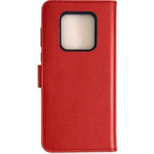 Aslanoğlu Store Newface Tecno Camon 16 Prime Trend S Plus Kapaklı Kılıf - Kırmızı