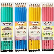 FATİH Fatih Mercanlı Pastel Kurşun Kalem 12×4 Adet – Toplam 48 Kalem