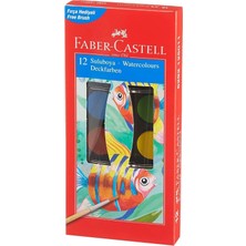 FABER CASTELL Faber-Castell 12’li Sulu Boya – Canlı Renkler, Fırçalı Set