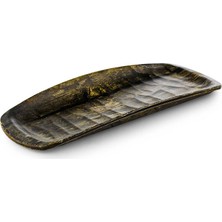 Tria Hibrit Ahşap Rölyefli Kayık Tabak 6 Adet 21X8 cm Çam Desenli