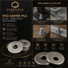 ESBH M10 Demir Pul 26 mm – Geniş Yüzeyli Çelik Rondela ( 10 Adet )