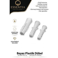 ESBH 6 mm Beyaz Plastik Dübel (50’li) – Duvar ve Beton Uyumlu